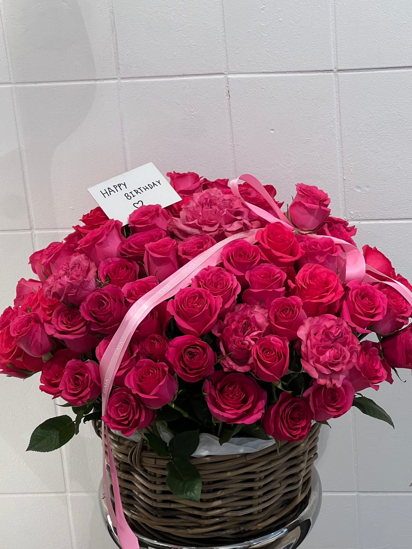 GAIAS Kurv - Lyserøde Roser